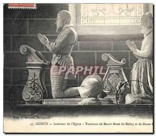 Cartes postales Gizeux Interieur de l'Eglise Tombeau de Messir Rene du Bellay et de Dame