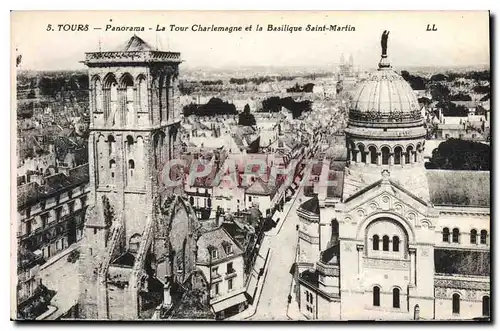 Cartes postales Tours Panorama La Tour Charlemagne et la Saint Martin