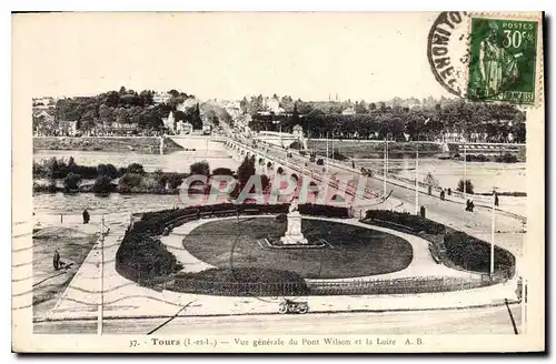 Cartes postales Tours Vue generale du Pont Wilson et la Loire