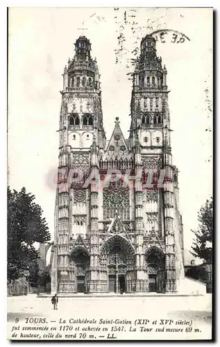 Cartes postales Tours La Cathedrale Saint Gatien