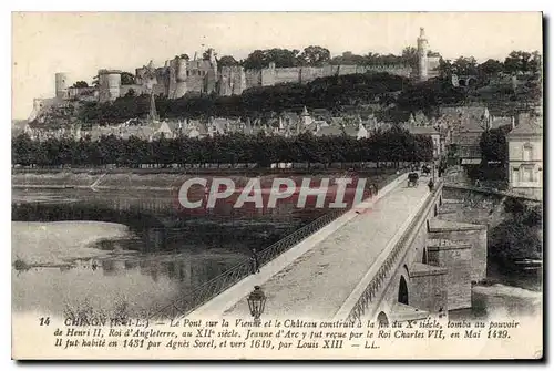 Cartes postales Chinon Le Pont sur la Vienne et le Chateau construit a la fin du X siecle