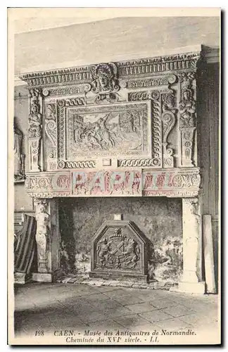 Cartes postales Caen Musee des Antiquatres de Normandie Cheminee