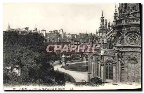 Cartes postales Caen L'Eglise St Pierre et le Jardin