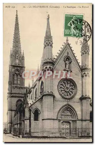 Cartes postales La Delivrande calvados La Basilique Le Portail