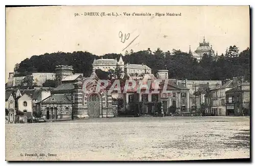 Cartes postales Dreux E et L vue d'ensemble Place Mezirard