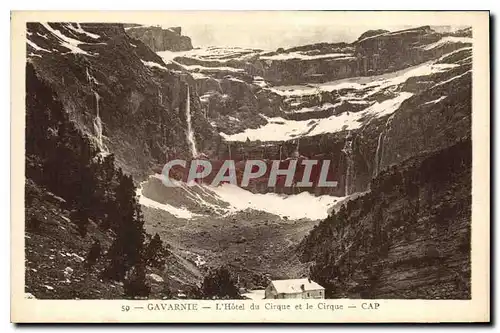 Cartes postales Gavarnie l'Hotel du Cirque et le Cirque