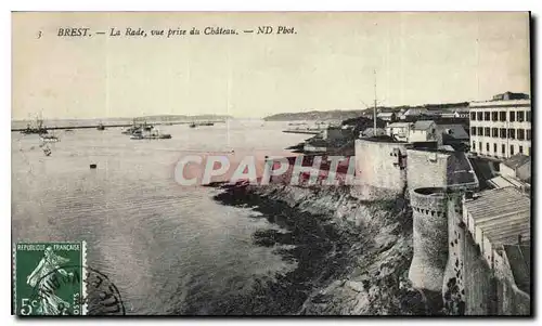 Cartes postales Brest la Rade vue prise du Chateau