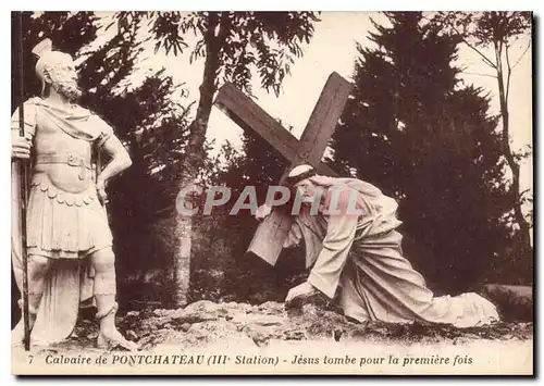 Cartes postales Calvaire de Pontchateau III station Jesus tombe pour la premiere fois