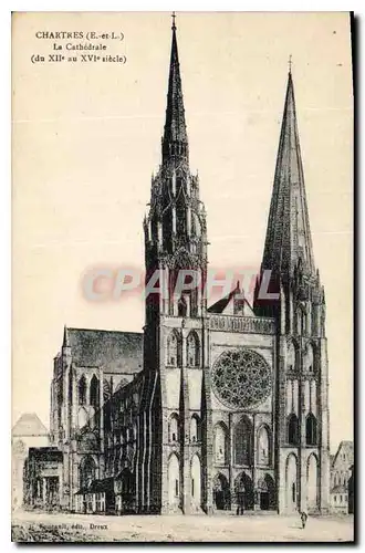 Cartes postales Chartres E et L la Cathedrale du XII au XVI siecle