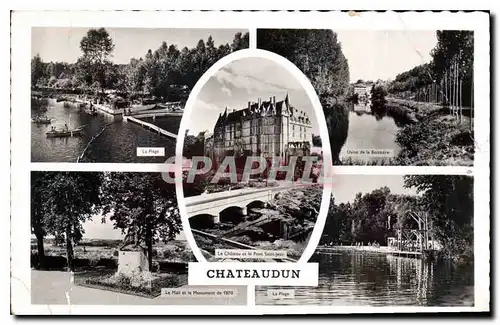 Cartes postales Chateaudun La plage Usine de la Boissiere Le mail et le monument de 1870 La plage