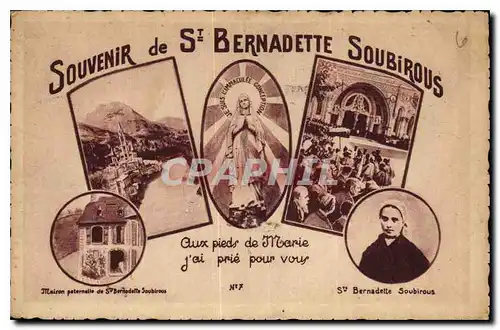 Ansichtskarte AK Souvenir de St Bernadette Soubirous