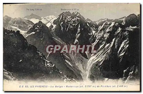 Cartes postales Les Pyrenees Luz Bareges Montarrouye du Pic d'Ayre