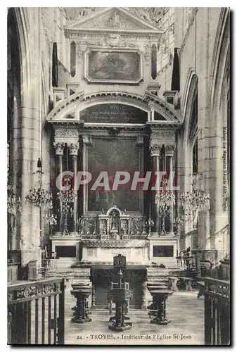 Cartes postales Troyes Interieur de l'Eglise St jean