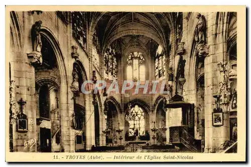 Ansichtskarte AK Troyes Aube Interieur de l'eglise Saint Nicolas