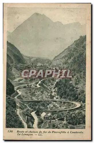 Cartes postales Route et chemin de fer de Pierrefitte a Cauterets Le Limacon