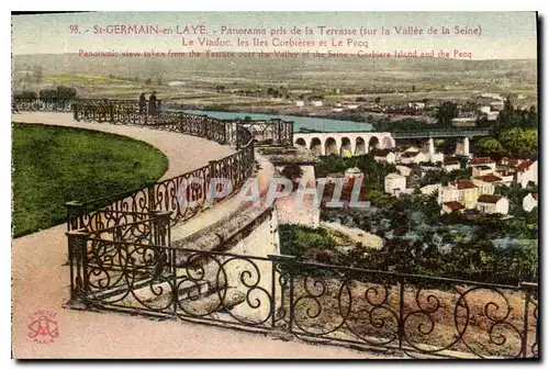 Ansichtskarte AK St Germain en Laye Panorama pris de la Terrasse sur la Vallee de la Seine Le Viaduc