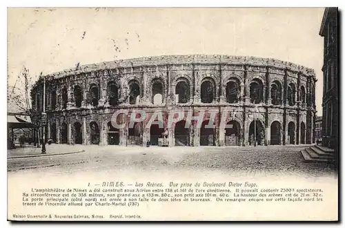 Cartes postales Nimes Les Arenes Vue prise du Boulevard Victor Hugo