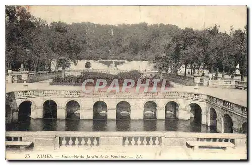 Ansichtskarte AK Nimes Ensemble du Jardin de la Fontaine