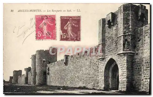 Ansichtskarte AK Aigues Mortes Les Remparts au Sud