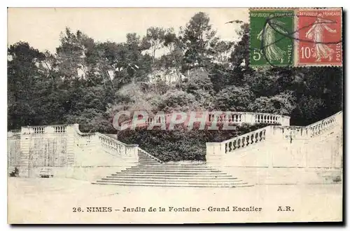 Ansichtskarte AK Nimes Jardin de la Fontaine Grand Escalier