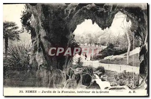 CP  Nimes Jardin de la Fontaine Interieur de la Grotte