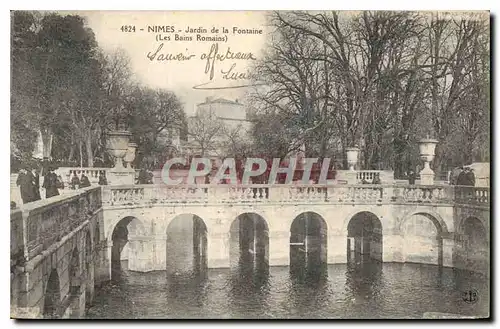 Ansichtskarte AK Nimes Jardin de la Fontaine Les Bains Romains