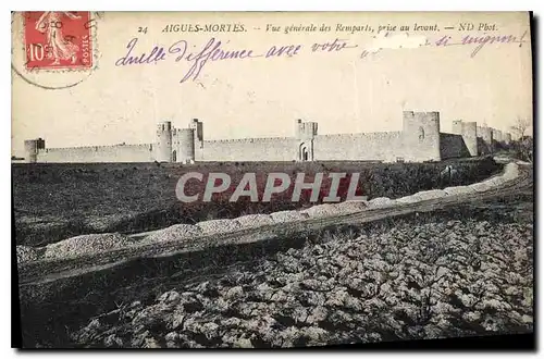 Cartes postales Aigues Mortes Vue generale des Remparts prise au levant