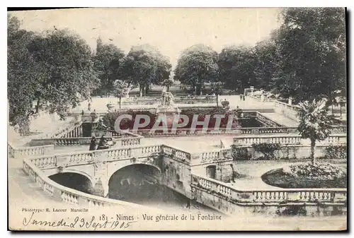 Ansichtskarte AK Nimes Vue generale de la Fontaine