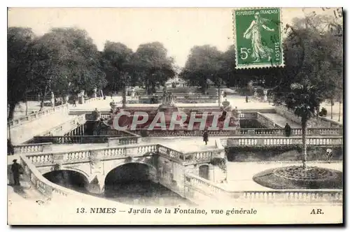 Ansichtskarte AK Nimes Jardin de la Fontaine vue generale