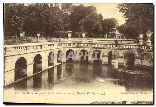 Ansichtskarte AK Nimes Jardin de la Fontaine La Grande Piscine