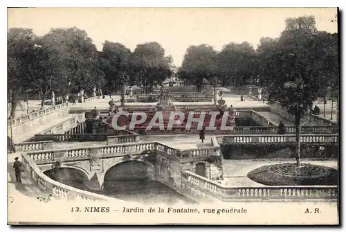 Ansichtskarte AK Nimes Jardin de la Fontaine vue generale