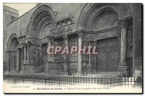 Cartes postales St Gilles du Gard l'Eglise Vue d'ensemble des trois Portails