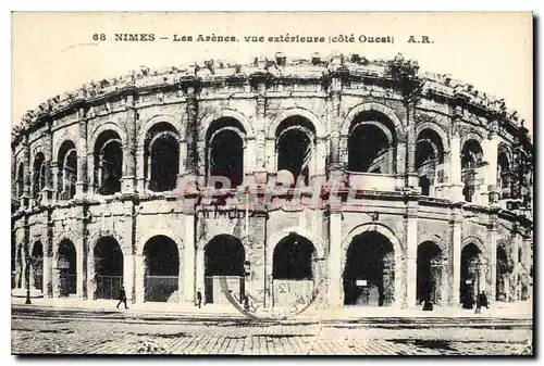 Cartes postales Nimes Les Arenes Vue exterieure cote Ouest