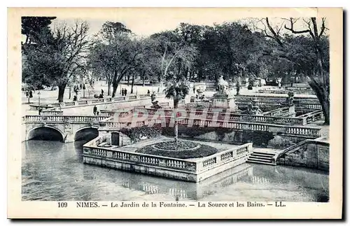 Cartes postales Nimes Le Jradin de la Fontaine La Set les Bource et les Bains