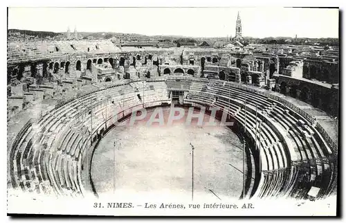 Cartes postales Nimes Les Arenes vue Interieure