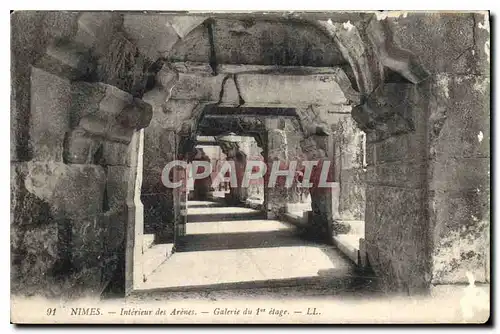 Cartes postales Nimes Intereiur des Arenes Galerie du 1er etage