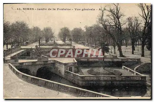 Ansichtskarte AK Nimes Jardin de la Fontaine vue generale