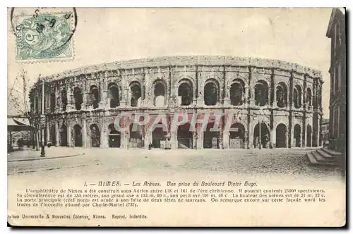 Cartes postales Nimes les Arenes vue prise du Boulevard Victor Hugo