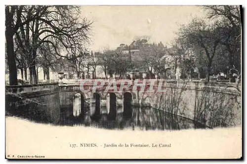 Ansichtskarte AK Nimes Jardin de la Fontaine le Canal