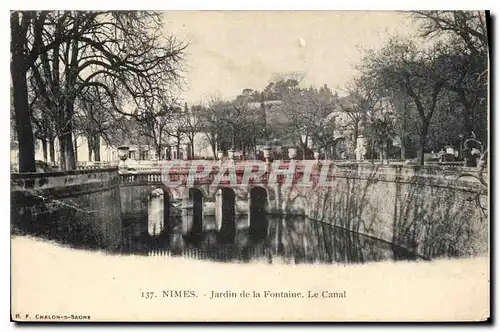 Cartes postales Nimes Jardin de la Fontaine le Canal