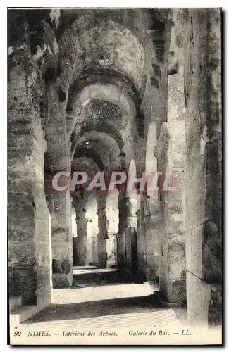 Ansichtskarte AK Nimes Interieur des Arenes Galerie du Bas