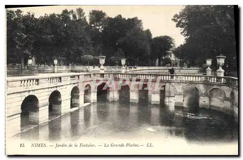 Ansichtskarte AK Nimes Jardin de la Fontaine la Grande Piscine