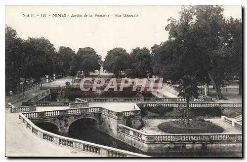 Ansichtskarte AK Nimes Jardin de la Fontaine vue generale