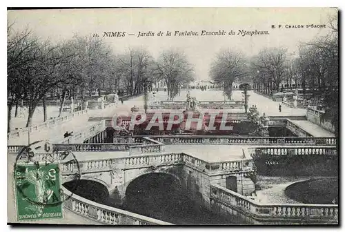 Ansichtskarte AK Nimes Jardin de la Fontaine Ensemble du Nympheum