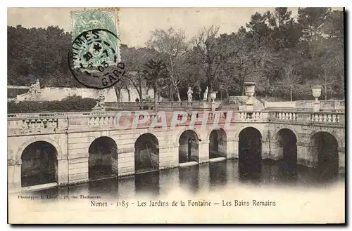 Ansichtskarte AK Nimes les Jardins de la Fontaine les Bains Romians