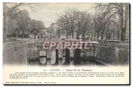 Cartes postales Nimes Canal de la Fontaine