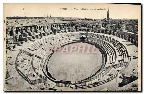 Cartes postales Nimes vue interieure des Arenes