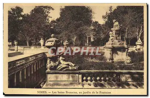 Ansichtskarte AK Nimes le Bains Romains an jardin de la Fontaine