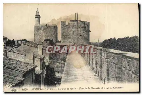 Cartes postales Aigues Mortes Chemin de ronde tour de la Gardette et tour de Constance