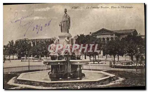 Ansichtskarte AK Nimes La Fontaine Pradier Place de l'Esplanade